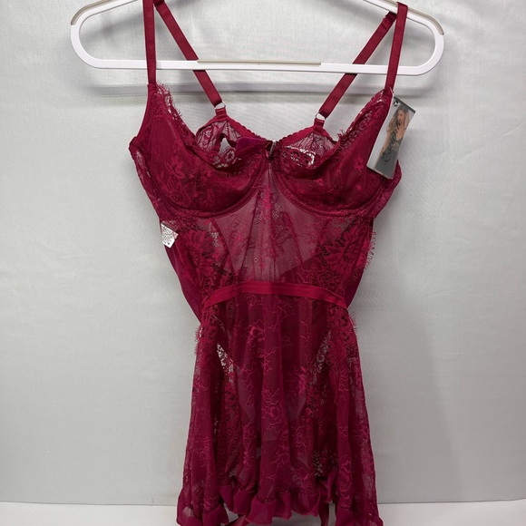 EYELASH LACE‎ APRON W/PANTY - Picture 2 of 9